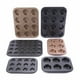 thumbnail image 4 of Molde de acero al carbono antiadherente espesado para pasteles, utensilios multifuncionales para hornear, bandeja para hornear de 6, 12 y 24 agujeros, 4 of 5