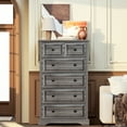 thumbnail image 2 of Winkalon 6 Drawer Tall Dresser, 48"H Chest of Drawers, Wooden Storage Cabinet for Bedroom, Gray, 2 of 8
