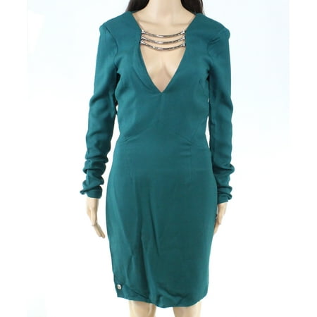 Womens Dress Medium Sheath Hardware V-Neck M Womens Dress Medium Sheath Hardware V-Neck M