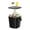 Black, variant on Fazzn 3-in-1 Resin Ice Bucket & Beverage Cooler – Wood Look Patio Table with UV Protection and Drain Plug for Outdoor Parties, Bars, and Poolside Use – Black/Blue