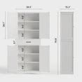 thumbnail image 3 of Asofer 71" Kitchen Pantry Storage Cabinet with 4 Barn Doors & 4 Adjustable Shelves & 1 Drawer for Dining Room, Living Room,White, 3 of 13