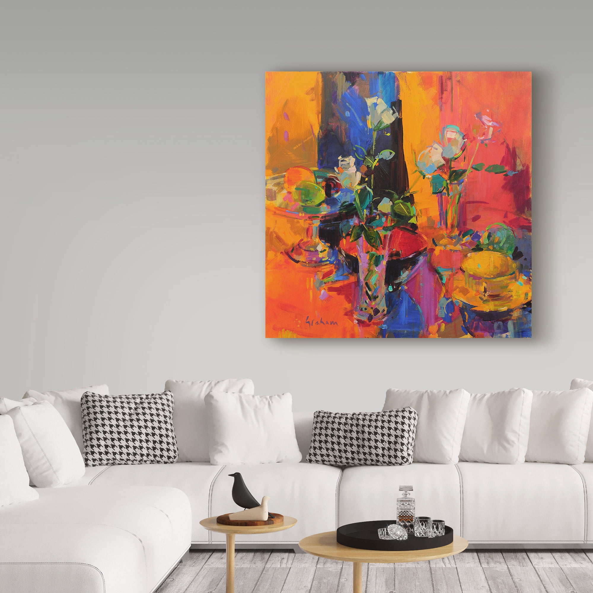Trademark Fine Art 'Still Life Table with Roses and Fruit' Canvas Art by Peter Graham