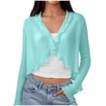 thumbnail image 4 of enyan Women's Long Sleeve Cardigan Sweaters Open Front Cropped Bolero Shrugs for Dresses（Blue,One Size）, 4 of 5