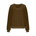 thumbnail image 6 of AGWOLF Oversized Sweatshirts for Women Trendy Scoop Neck Long Sleeve Sweater Tops Fall Solid Shirts Comfy Pullover, 6 of 7