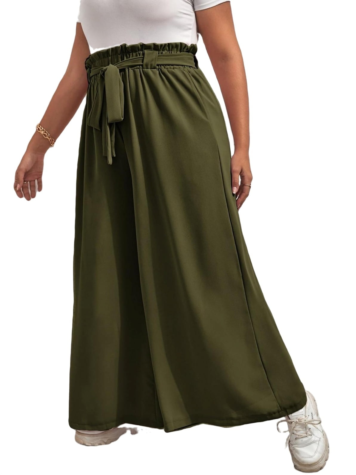 Buy Lastinch Women's Plus Size Olive Green Wrap Trouser (XXXX-Large)(Size  44-45inches) at