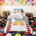 thumbnail image 2 of Erosebridal Waffle Drip Letter A Twin Comforter Sets, Cute Baseball Sport Bedding Set for Girls and Boys, Gray Reversible 2pcs, 1 Comforter and 1 Pillowcase, 2 of 6