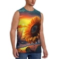 thumbnail image 2 of Fotbe Sunset Coast Sunflower Men's Camiseta sin Mangas Estampada para Hombres, Playera Casual para Gimnasio, Entrenamiento, Playa-Medium, 2 of 7