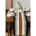 thumbnail image 2 of Modern Brown Black Table Runner Boho Contemporary Geometric Striped Tablerunners 13 x 90 Inch, Table Decorations Tabletop Scarf for Summer Gathering Holiday Farmhouse Kitchen Dining Decor, 2 of 6