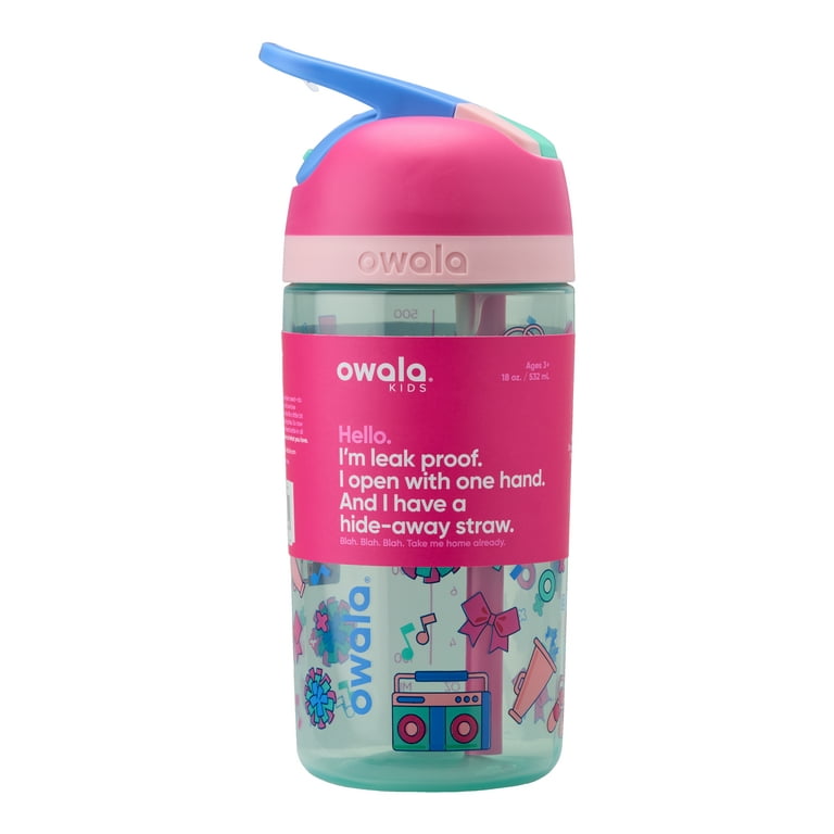  Owala Kids (Pink/Pink and Teal/Yellow) 14 Oz. Water Bottle  Carry Loop With Integrated Lock Hygienic Flip Straw Colored Straw Leak  Proof Insulated Stainless Steel Perfect Size For Small Hands : Baby
