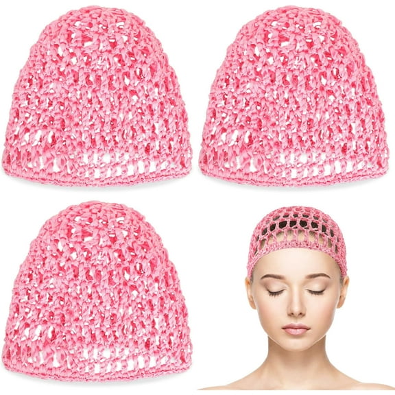 3 Pack Hair Nets Cap Sleeping Hairnet Mesh Crochet Hair Net Rayon Knit Snood Hat Cover