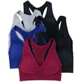 thumbnail image 6 of ToBeInStyle Womens Pack of 6 Comfortable and Supportive Racerback Sports Bras, 6 of 6