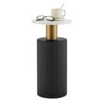 thumbnail image 2 of Danya B. Fritz Midcentury Modern Column Side Accent Table with Textured Black Base Gold Metal Column Accents and Faux Marble Laminate Tabletop, 2 of 11