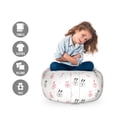 thumbnail image 2 of Easter Bunny Storage Toy Bag Chair, Bunny Doodle Repetitive Pattern Pastel Tones on Plain Background, Stuffed Animal Organizer Washable Bag, Large Size, Rose Pale Grey, by Ambesonne, 2 of 3