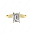 thumbnail image 3 of Cora Jewellery 4CT Emerald Moissanite Bridge Diamond Solitaire Engagement Ring For Women, 14K Yellow Gold, 3 of 5