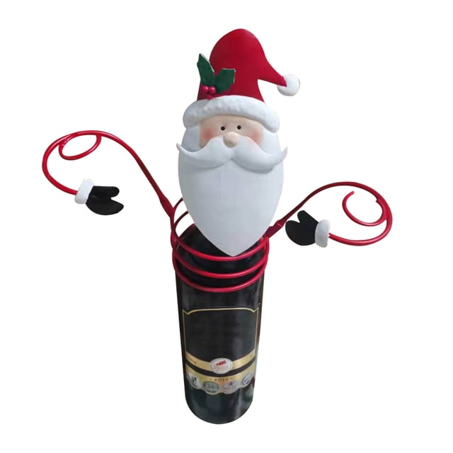 Agiferg Three Dimensional Holiday Wine Bottle And Glass Rack, Red Wine Rack, Christmas Desktop Decoration Metal Crafts