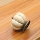 thumbnail image 5 of Paquete de 5 pomos de cerámica vintage amarillos con diseño de calabaza, tiradores con tornillos para cocina, gabinetes (paquete de 5, marfil), 5 of 5