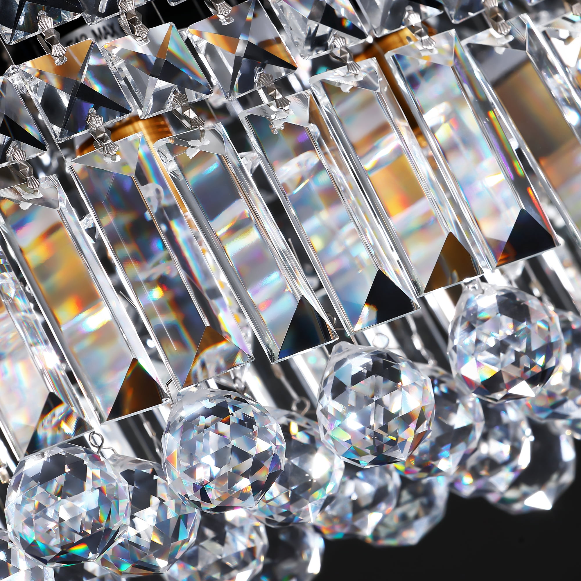 HOOMEDELIER Modern Crystal Chandelier,47" Rectangular Chandelier Pendent Light Fixture,Ceiling Chandelier for Indoor