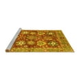 thumbnail image 2 of Ahgly Company Machine Washable Indoor Square Abstract Yellow Modern Area Rugs, 5' Square, 2 of 4