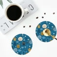 thumbnail image 5 of Bingfone Vintage Cute Colorful Owls And Trees Leather Drinks Coasters With Set Of 6,Suitable For Home Kitchen,Coffee Cup Coasters Home Gift, 5 of 9