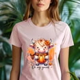 thumbnail image 5 of Oh My Gourd Cow Graphic Tee | Cute Pumpkin Shirt | Unisex Casual T-Shirt, Maroon, Size M, 5 of 6