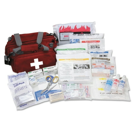 Pac-Kit All Terrain First Aid Kit, 112 Pieces, Ballistic Nylon, Red -FAO9000