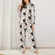 thumbnail image 2 of Balery Pigs Conjunto de Pijama con Estampado para Mujer, Conjunto de Dos Piezas con Manga Larga, Ropa de Dormir Suave con Bolsillos, Pijamas Cómodos-Large, 2 of 7
