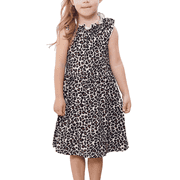 Baby Girls Leopard A-line Dress Toddler Spring Vacation Sundress Size 6 (Leopard-264)