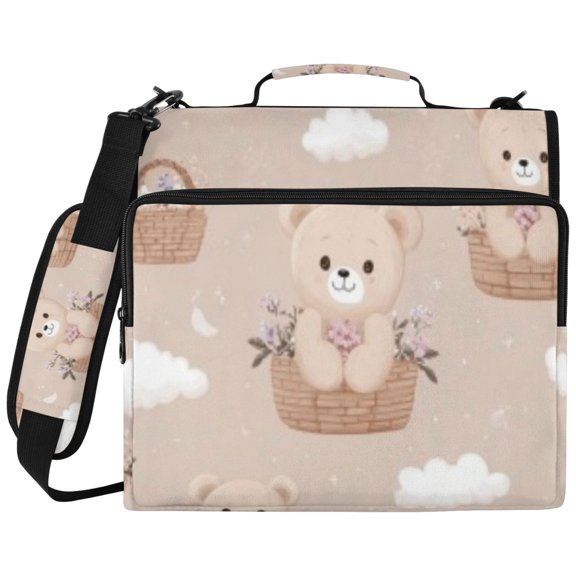 DIXRUYEE Zipper Binder File Keeper Documents Organized-Basket Bear Of Pattern