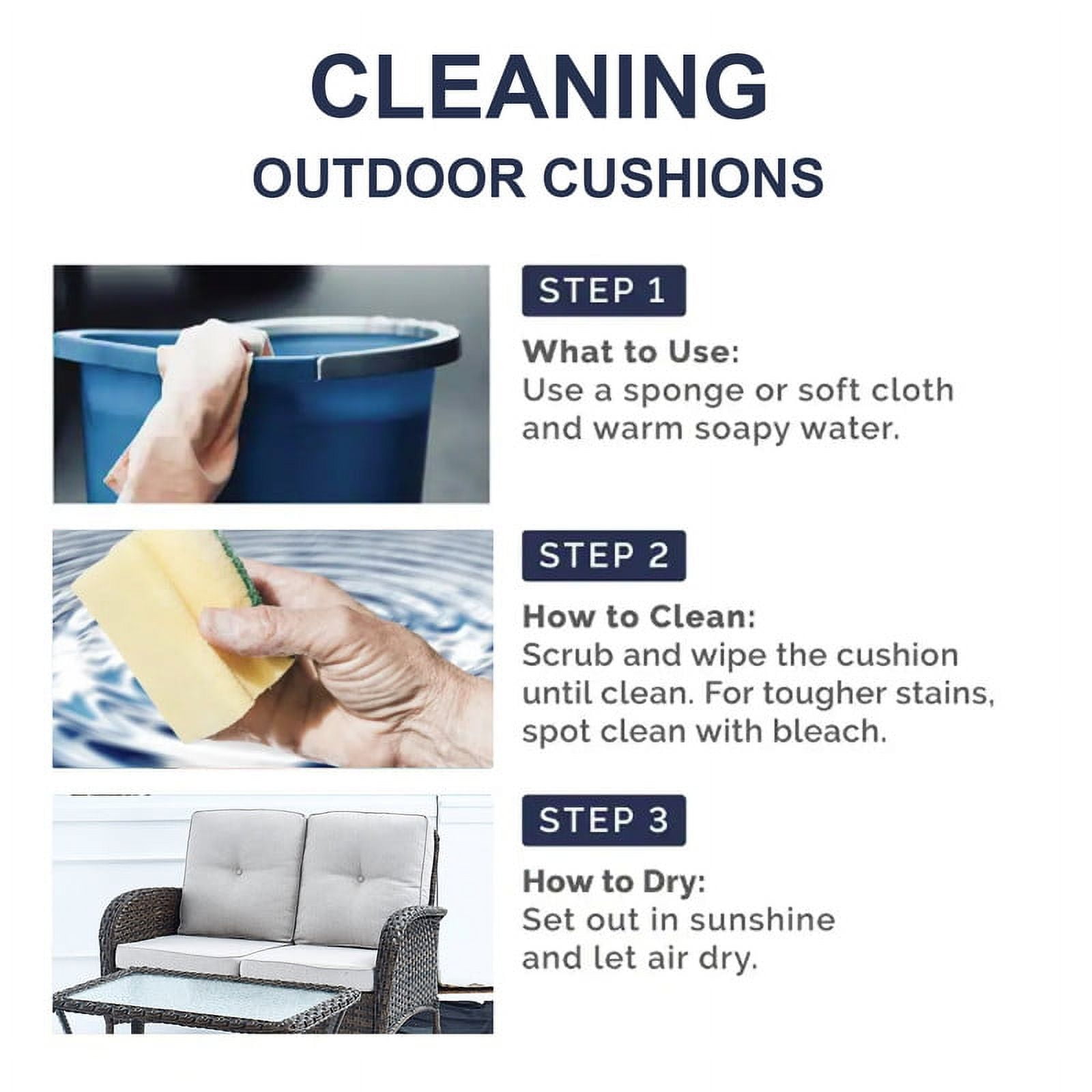 PARKWELL Outdoor 2-Piece Deep Seat Cushion,24 x 22, Water Repellent, Fade Resistant, Deep Seat Bottom and Back Cushion for Chair, Sofa, and Couch,Baby Blue