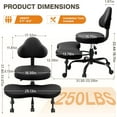 thumbnail image 2 of AtHope Cross Legged Office Chair, Criss Cross Desk Chair ADHD Meditation Kneeling Yoga Seat with Adjustable Height, Lumbar Support, Wider Footrest and Wheels (Black), 2 of 16