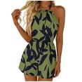 thumbnail image 2 of Purcolt Women's Summer Beach Jumpsuit Halter Neck Sleeveless Wide Leg Shorts Jumpsuit Romper One Piece Outfits, 2 of 8