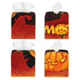 thumbnail image 2 of Logiee Tissue Box Cover 5X5X5'' PU Leather Tissue Holder Square Tissue Cube Box Organizer for Bathroom Vanity Countertop,Car,Night Stands,Office,Home,Kitchen (Halloween Pumpkin), 2 of 8