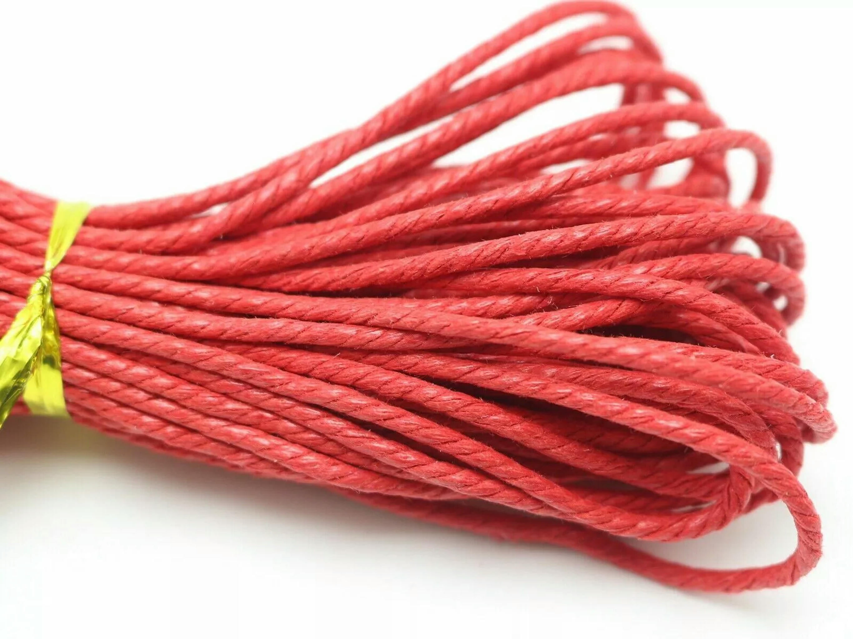 U8MO 100 Meters Red Waxed Twisted Cotton Cord Thread Line 2mm Macrame Rope String