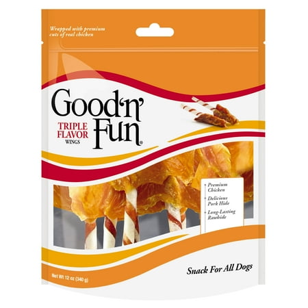 Good n Fun Triple Flavor Wings Snack for All Dogs 12.0 oz