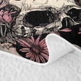 thumbnail image 5 of Manfei Gothic Skull Crow Twin Quilt Set 2 Pieces,Vintage Flowers Twin Coverlet Set,1 Bedspread and 1 Pillowcase, 5 of 7