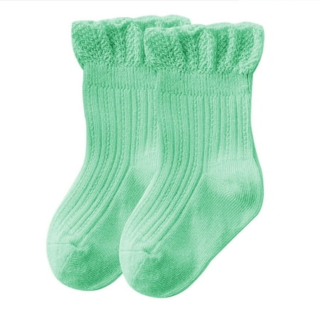 

Sunisery Little Girls Spring Autumn Sweet Style Solid Color Flouncing Boneless Short Tube Socks