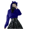 thumbnail image 3 of tklpehg Gothic Clothes for Women Long Sleeve Plus Size Hooded Sweatshirt Cute Ear Hoodie Pullover #A-Blue L, 3 of 6