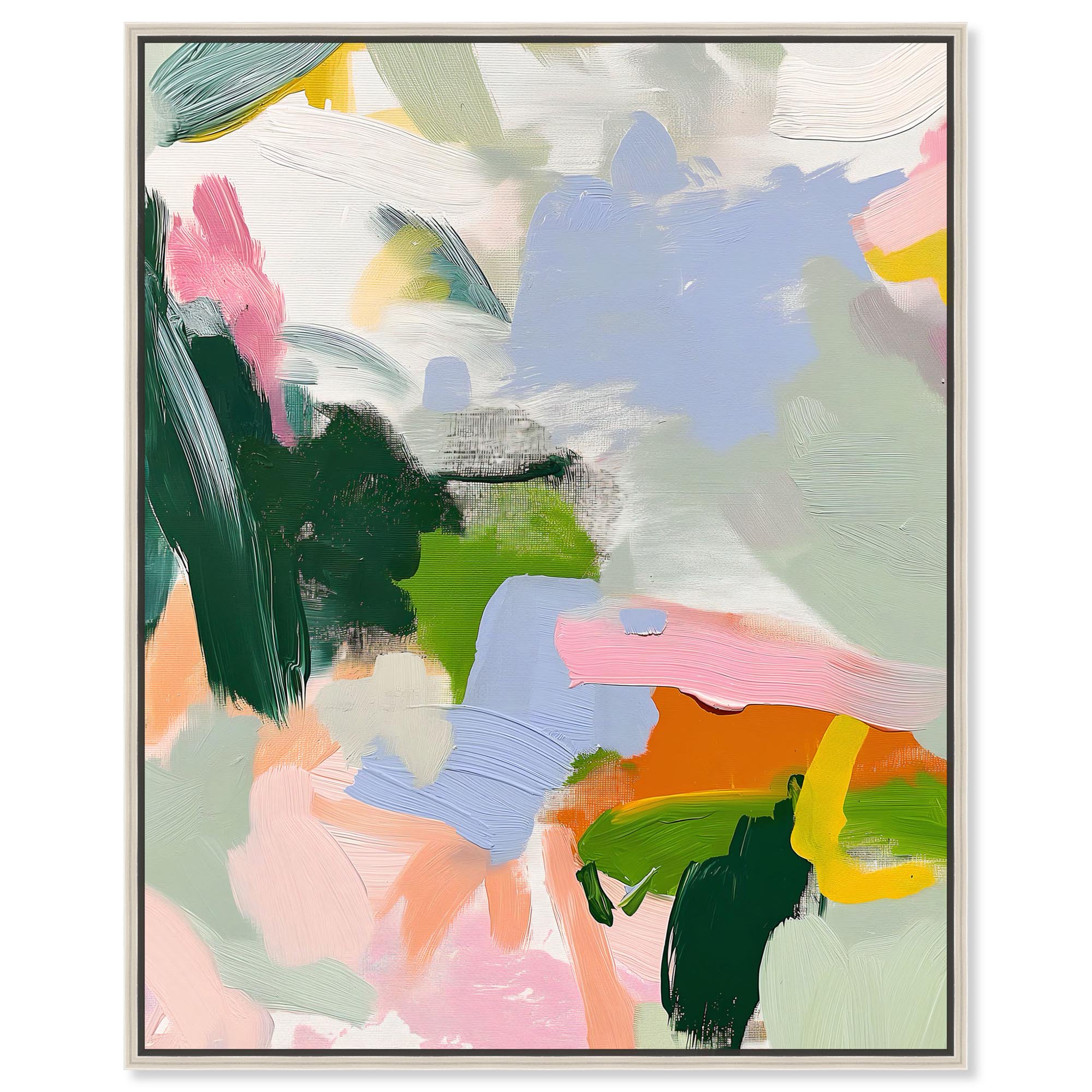 Color Palette Poetry Canvas Colorful Abstract by Art Remedy Silver Frame 16 x 20