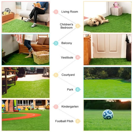 LAFGUR 2 Sizes Synthetic Artificial Grass Mat Turf Lawn Garden Micro Landscape Ornament Home Decor, Artificial Lawn, Synthetic (Best Shoes For Artificial Turf)