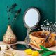 thumbnail image 5 of Hand Mirror, Retro Pattern Handle Makeup Mirror, Cosmetic Mirror Oval Style Travel Mirror, Small Mirror, 5 of 5