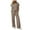 Brown, variant on felwors Womens 2 Piece Summer Outfit Lounge Set Cap Sleeve Polo Top And Pant Set Tracksuit Travel Matching Outfit 2025 Brown, L