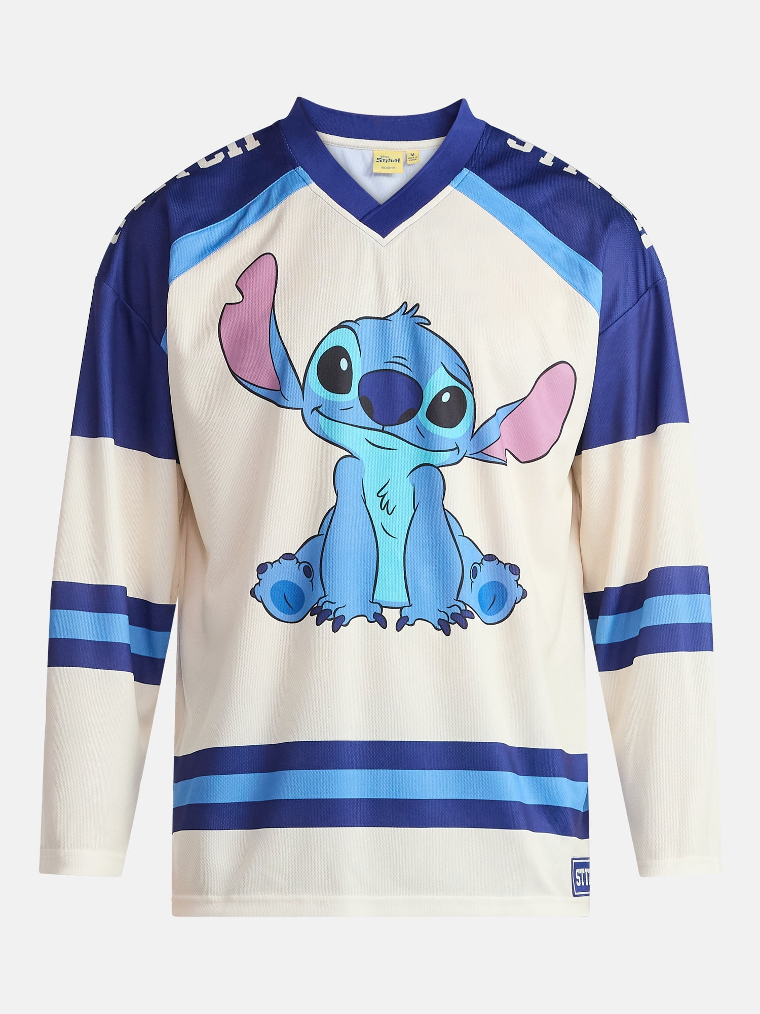 Stitch Men's & Big Men's Graphic Long Sleeve Hockey Jersey, Sizes XS-3XL
