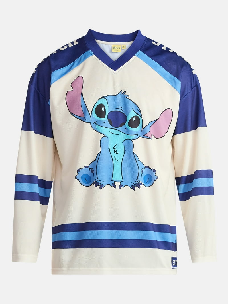 Stitch Men's & Big Men's Graphic Hockey Jersey with Long Sleeves