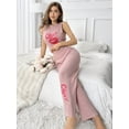 thumbnail image 4 of Women'S Lip & Letter Embroidered Ribbed Knit Homewear Set, 4 of 5