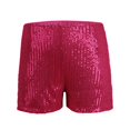 thumbnail image 4 of CIENVNSTG Women's Elastic High Waist Sequins Bottoms Straight Leg Glitter Sparkly Shorts for Fashion Party Occasions And Holiday Ceremony Dressing Hot Pink Hot Pink L, 4 of 6