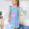 thumbnail image 4 of Balery Purple Dragon Scales Camisón de princesa para niñas, pijama de algodón con mangas abullonadas, suave y bonito.-X-Large, 4 of 6