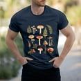 thumbnail image 2 of NAMTYQX Summer Tops Crew Neck Loose Fit Casual Lightweight Pattern Plus Size Soft Short Sleeved Hawaiian Comfort Men's T-Shirts Navy Size S, 2 of 5