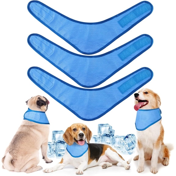 3 Pack Dog Ice Bandana Cooling Pet Bandana Dog Neck Cooler Breathable Dog Collar Bandanas Heat Dissipation Triangle Scarfs Pet Cooling Collars for Dog Cat Calming Hot Weather Summer