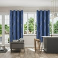 thumbnail image 4 of HCBY Blackout Curtains - Silver Wave Print, Thermal Insulated, Noise Reducing, Privacy Drapes for Bedroom & Living Room (Navy,63"x52"), 4 of 9