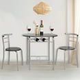 thumbnail image 3 of 3 Piece Dining Table and Chairs Set,Small Kitchen Table Set for 2,Silver&Black, 3 of 8